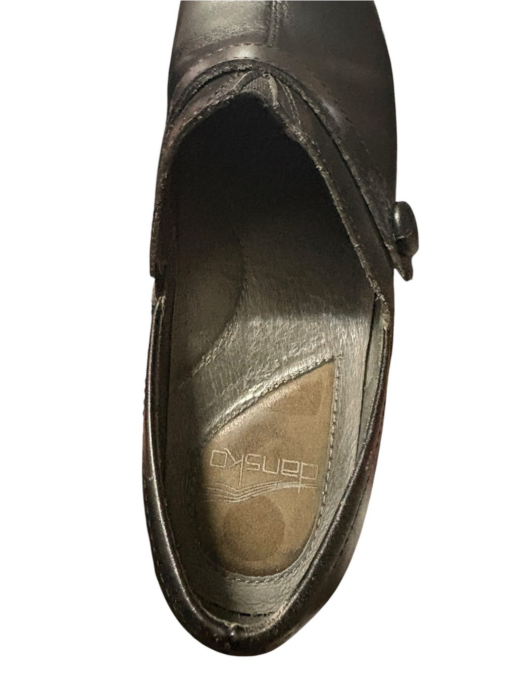 Dansko Solstice Black Leather Button Clogs - Size 38 (US Women's 7.5-8) - Picture 5 of 10